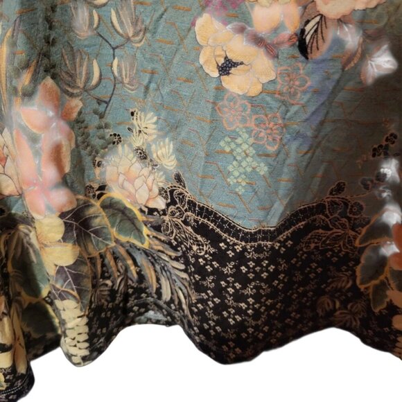 Johnny Was Millay Floral Print Crew Neck Short Sleeve Bamboo Knit T-Shirt SZ XL - Picture 7 of 7